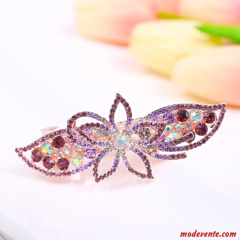 Épingle À Cheveux Femme Pierres De Strass Accessoires Racé Haut Grade Grand Ornements De Cheveux Violet