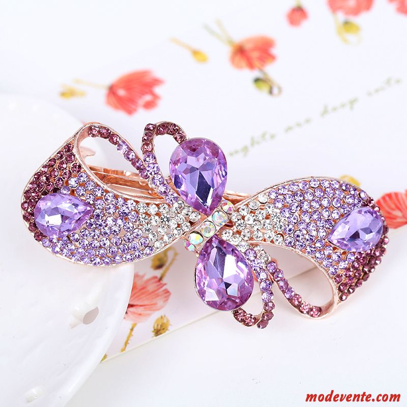 Épingle À Cheveux Femme Pierres De Strass Accessoires Racé Haut Grade Grand Ornements De Cheveux Violet