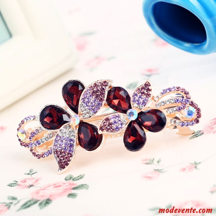 Épingle À Cheveux Femme Pierres De Strass Accessoires Racé Haut Grade Grand Ornements De Cheveux Violet