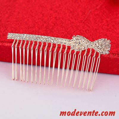 Épingle À Cheveux Femme Pierres De Strass Couvre-chefs Frange Peigne Ornements De Cheveux Emission De Cartes Rose