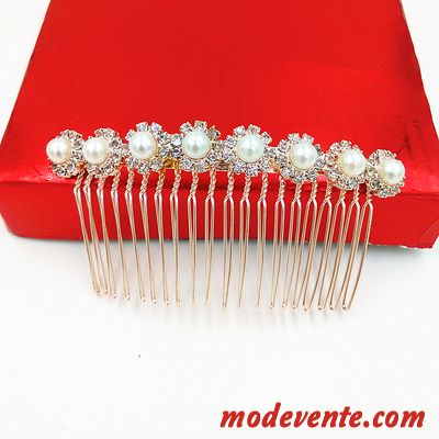 Épingle À Cheveux Femme Pierres De Strass Couvre-chefs Frange Peigne Ornements De Cheveux Emission De Cartes Rose