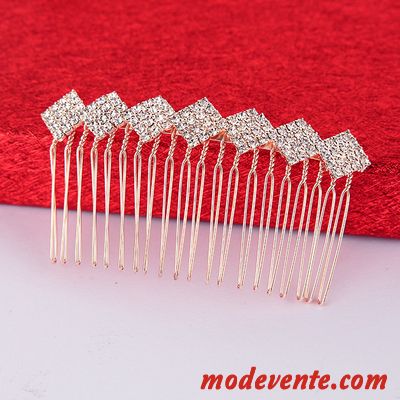 Épingle À Cheveux Femme Pierres De Strass Couvre-chefs Frange Peigne Ornements De Cheveux Emission De Cartes Rose