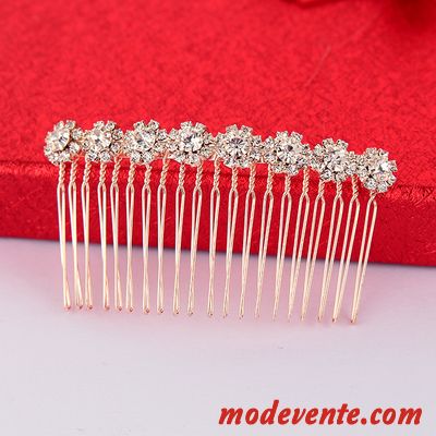 Épingle À Cheveux Femme Pierres De Strass Couvre-chefs Frange Peigne Ornements De Cheveux Emission De Cartes Rose