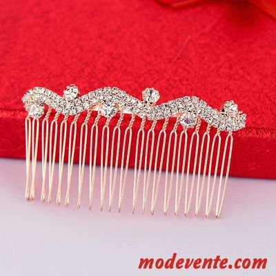 Épingle À Cheveux Femme Pierres De Strass Couvre-chefs Frange Peigne Ornements De Cheveux Emission De Cartes Rose