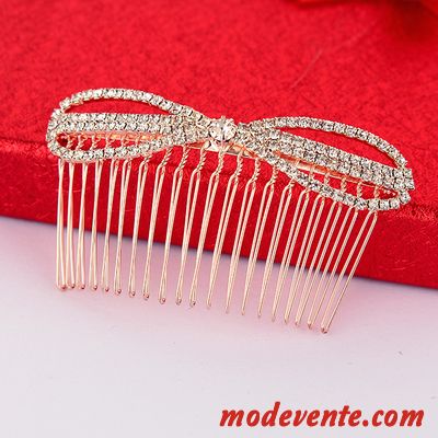 Épingle À Cheveux Femme Pierres De Strass Couvre-chefs Frange Peigne Ornements De Cheveux Emission De Cartes Rose