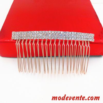 Épingle À Cheveux Femme Pierres De Strass Couvre-chefs Frange Peigne Ornements De Cheveux Emission De Cartes Rose