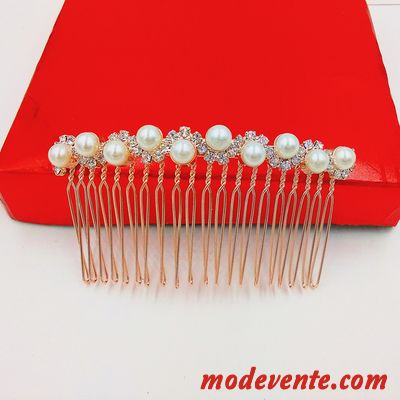 Épingle À Cheveux Femme Pierres De Strass Couvre-chefs Frange Peigne Ornements De Cheveux Emission De Cartes Rose