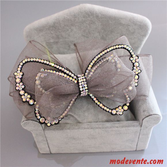Épingle À Cheveux Femme Pince À Ressort Ornements De Cheveux Accessoires Spécial Fil De Soie Arc Bleu Marin