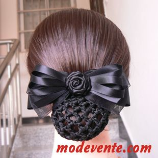 Épingle À Cheveux Femme Réseau Couvre-chefs Poche Nette Invisible Ornements De Cheveux Fleur Noir Argent