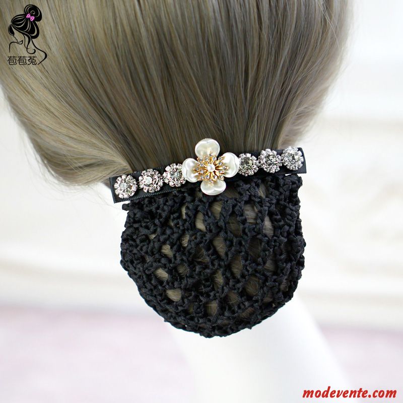 Épingle À Cheveux Femme Réseau Perle Fleur Pierres De Strass Petit Cheveux En Plaques Blanc