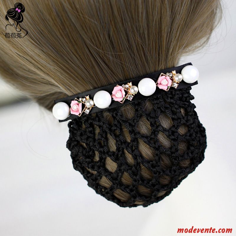 Épingle À Cheveux Femme Réseau Perle Fleur Pierres De Strass Petit Cheveux En Plaques Blanc