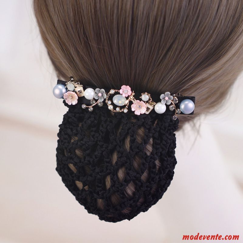 Épingle À Cheveux Femme Réseau Perle Fleur Pierres De Strass Petit Cheveux En Plaques Blanc