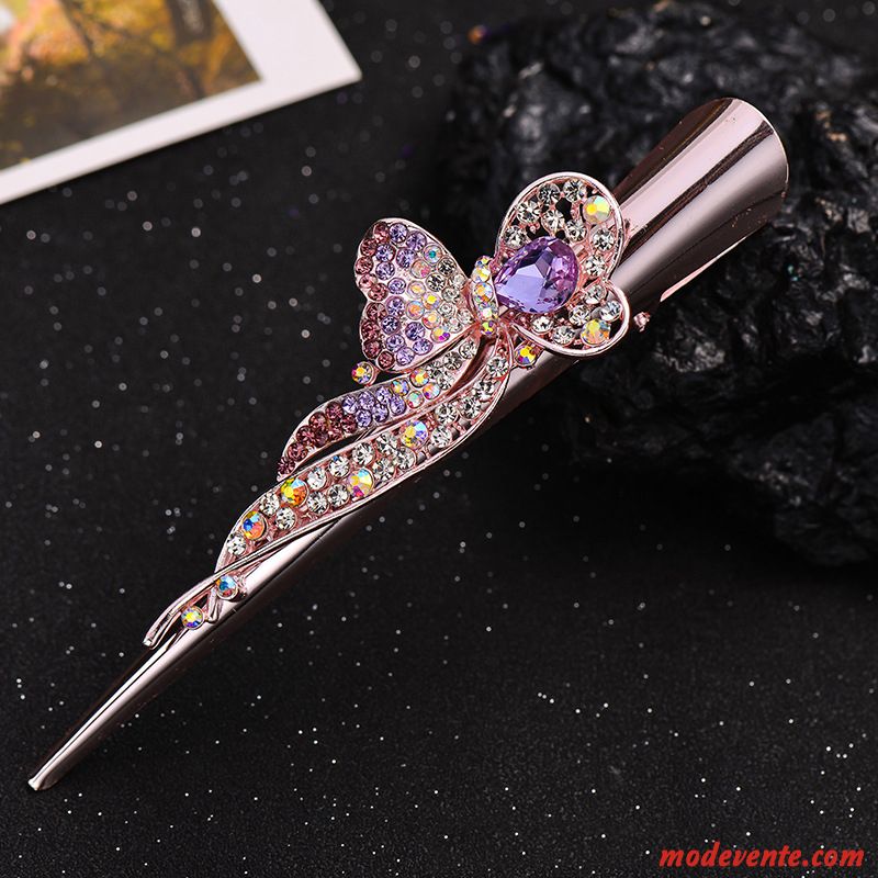 Épingle À Cheveux Femme Saisir Le Mandrin Diamant Couvre-chefs Cristal Maman Ornements De Cheveux Violet