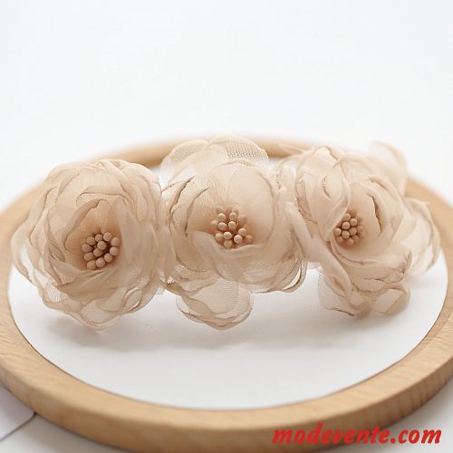 Épingle À Cheveux Femme Tissu Emission De Cartes Pince À Ressort Fil De Soie Clip Supérieur Fleur Ornements De Cheveux Rose