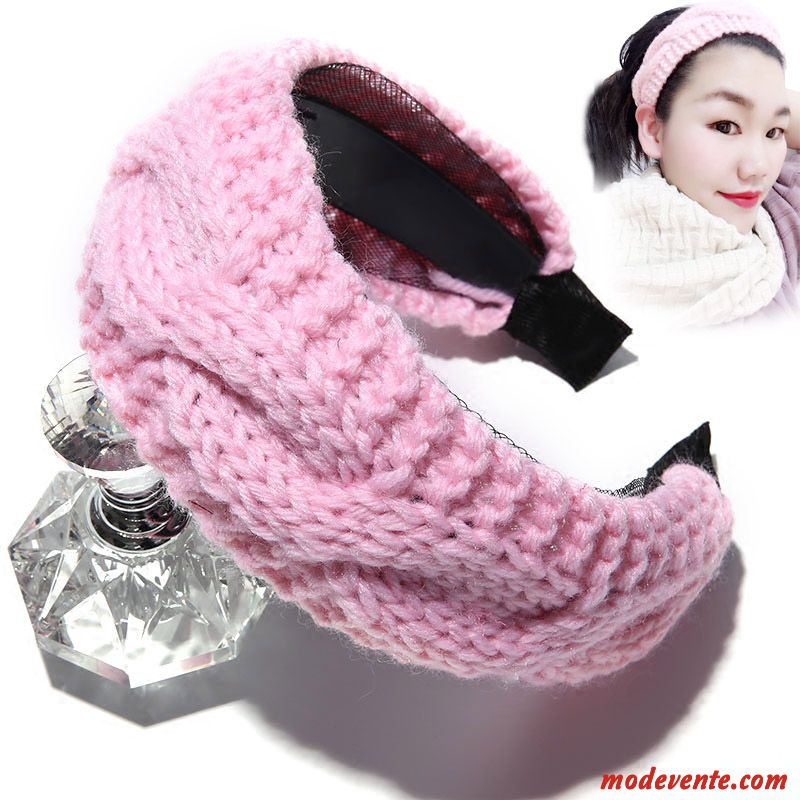 Épingle À Cheveux Femme Ultra Hiver Le Nouveau Tricot Manuel Ornements De Cheveux Pure Rose