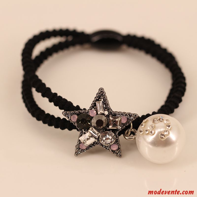 Épingle À Cheveux Femme Élastique Cheveux Cravate Accessoires Pierres De Strass Corde Tête Cercle Des Cheveux Rose
