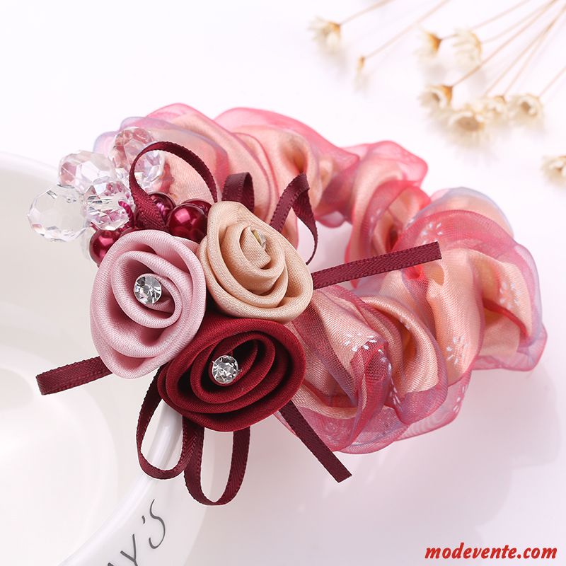 Épingle À Cheveux Femme Élastique Fleurs Cheveux En Plaques Cercle Des Cheveux Ornements De Cheveux Accessoires Rose Violet