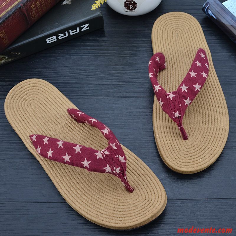 Étudiant Chaussons Loisir Plage Antidérapant Tendance Rosybrown Tongs Homme Pas Cher