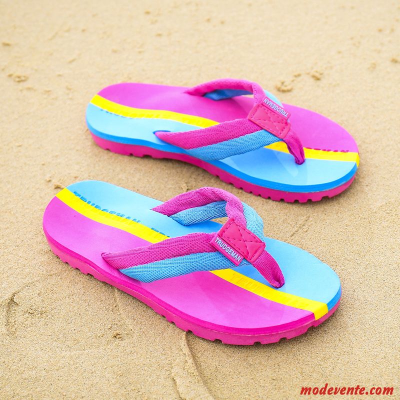 Étudiant Plage Caoutchouc Été Chaussons Tongs Homme Violet