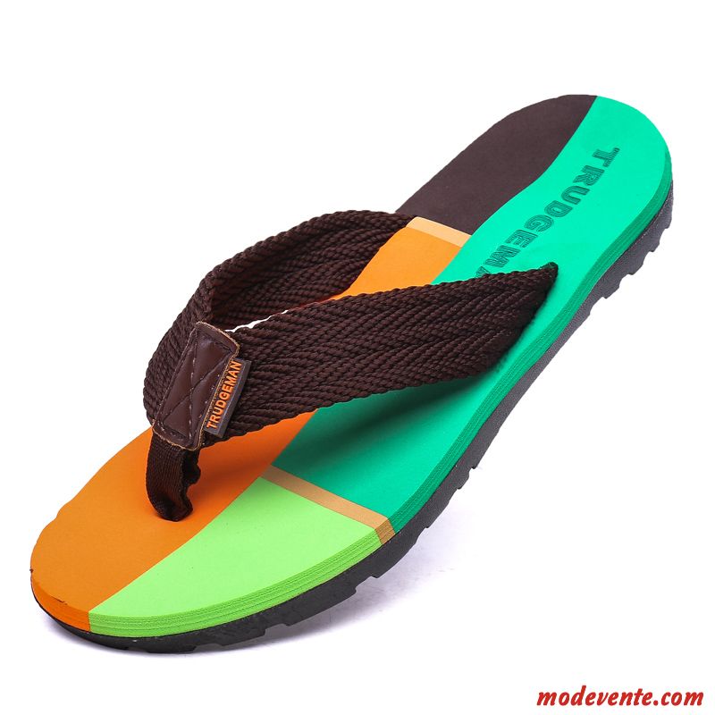 Étudiant Plage Caoutchouc Été Chaussons Tongs Homme Violet