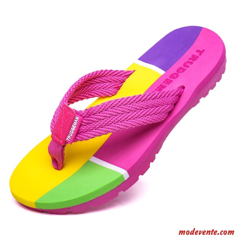 Étudiant Plage Caoutchouc Été Chaussons Tongs Homme Violet