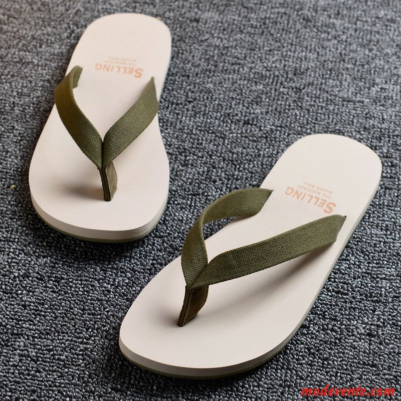 Été Tongs Homme Tendance Caoutchouc Chaussons Plage