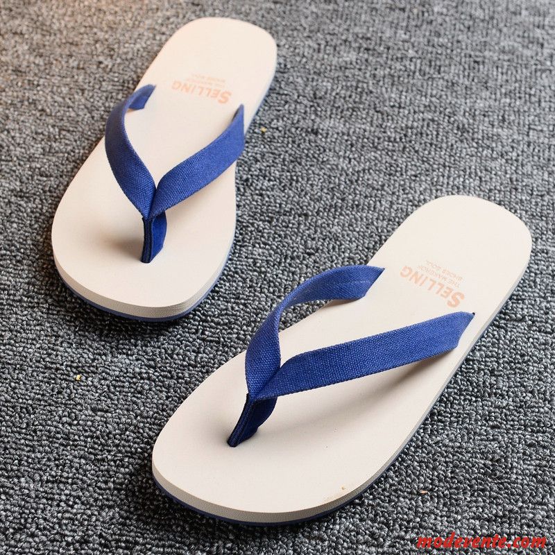 Été Tongs Homme Tendance Caoutchouc Chaussons Plage