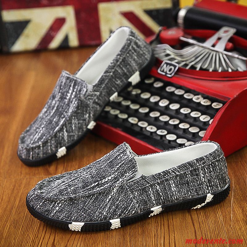 Basket De Toile Homme Solde Gris Ivoire Mc21949