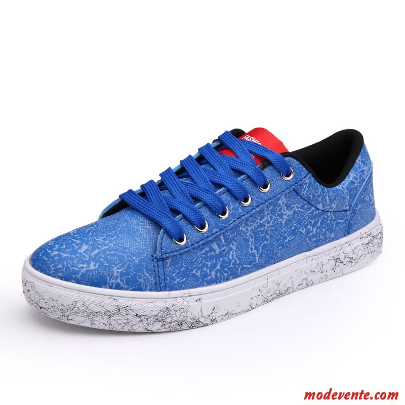 Basket Montante De Toile Solde Bleu Vin Rouge Mc21772
