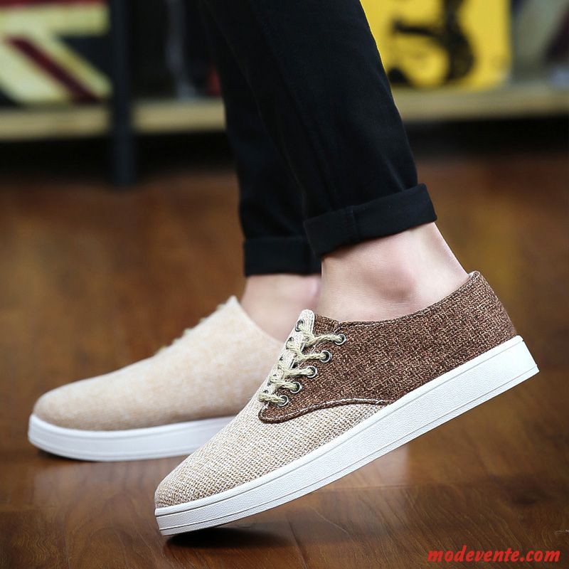 Basket Toile Blanche Homme Lavande Pérou Mc21732