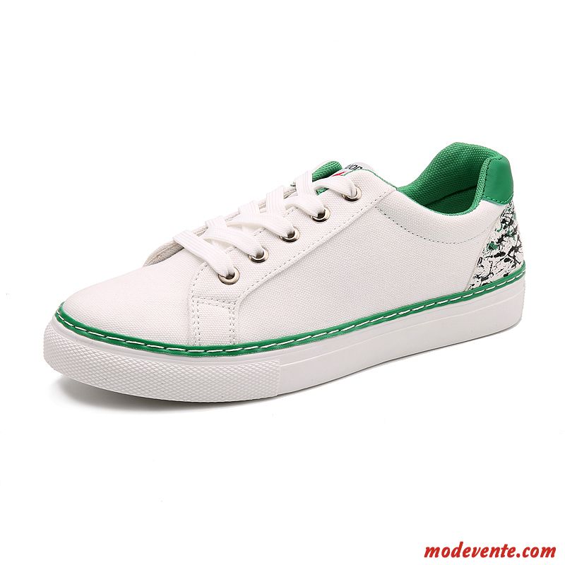 Basket Toile Homme Pas Cher Olive Verte Gris Charbon Mc21783