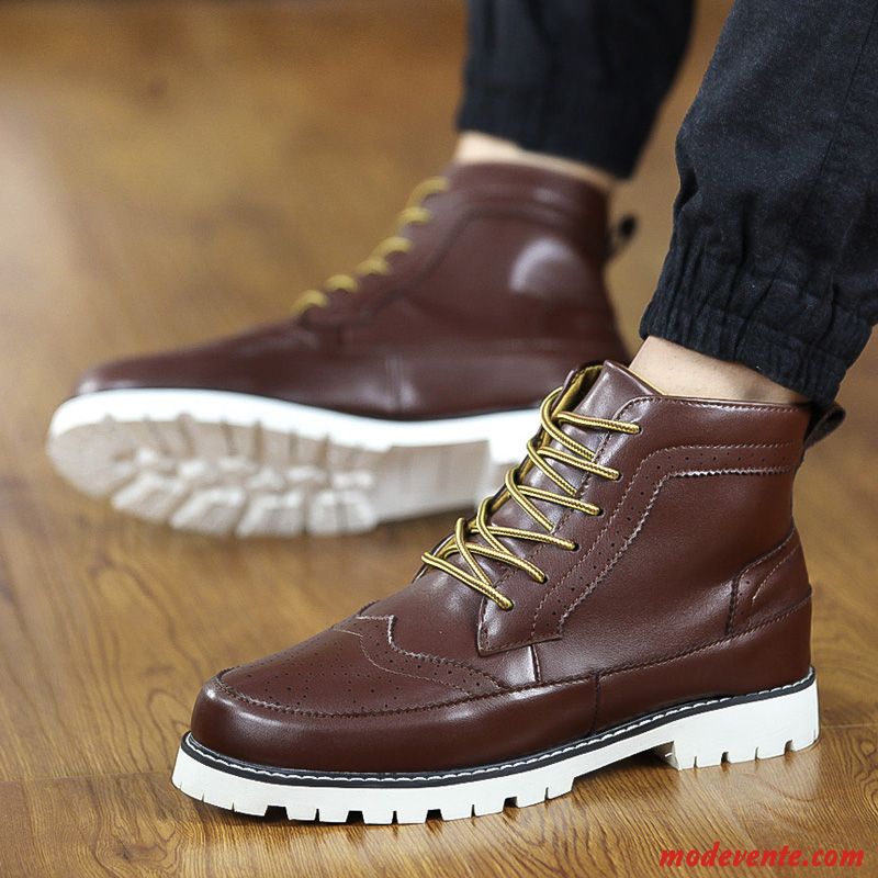 Botte Homme Blanche Pas Cher Noir Blanc D'huître Mc22216