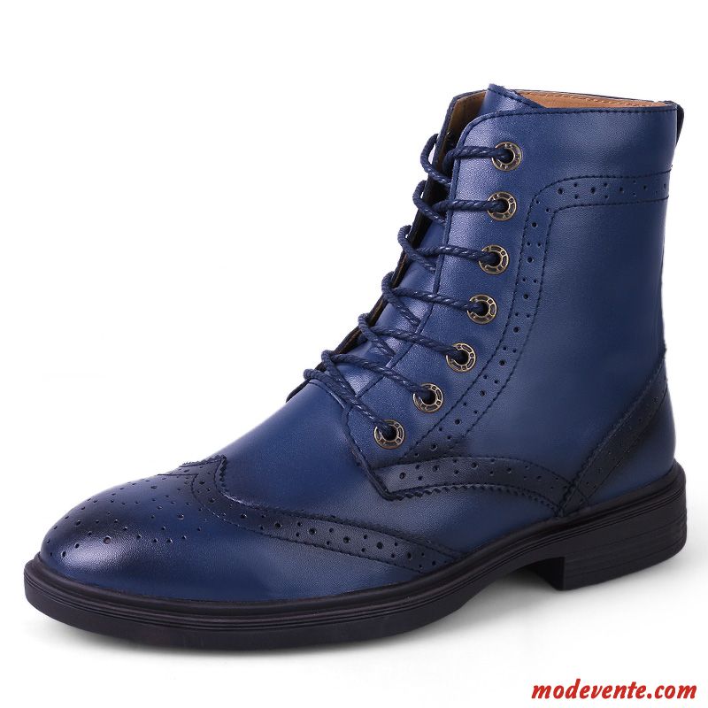 Bottes Homme Noir Cuir Saumon Bleu Turquoise Mc22400