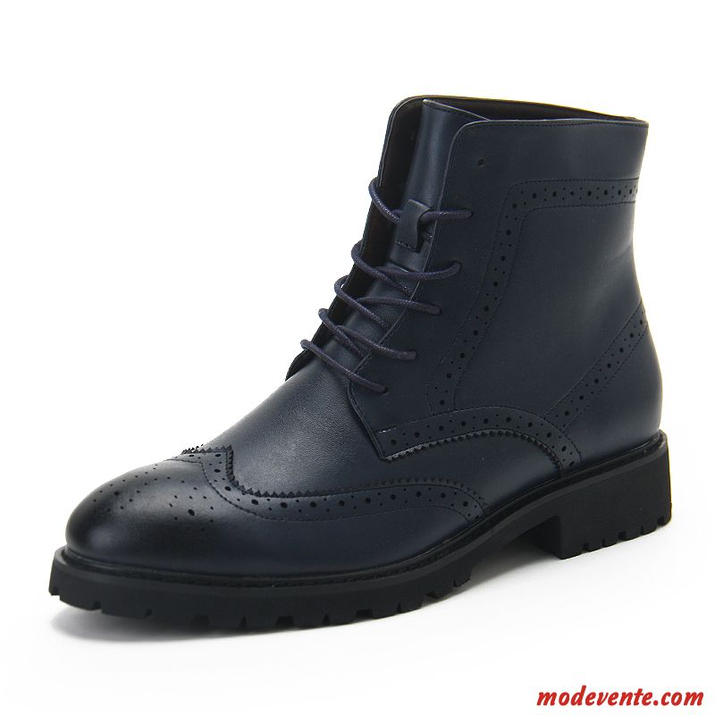 Bottes Noires Cuir Crème Lilas Mc22439