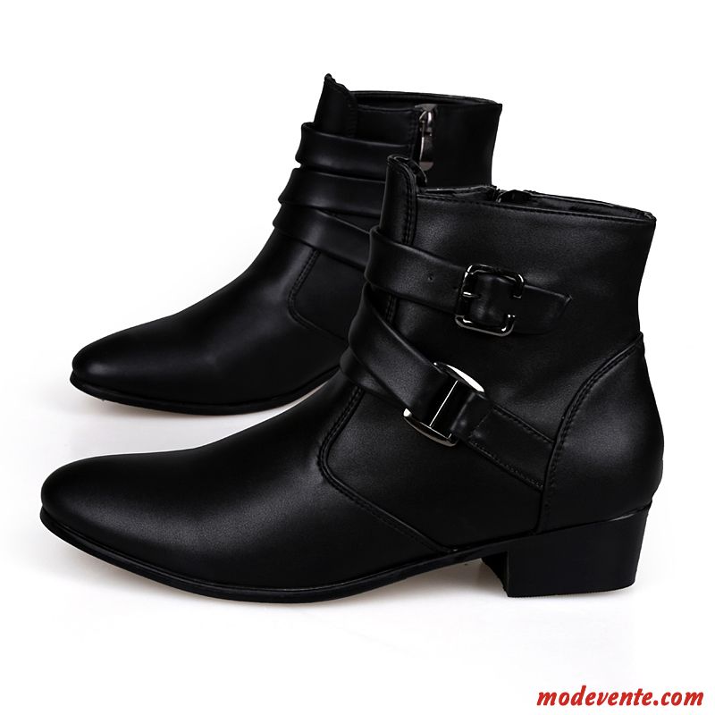 Bottes Rouges En Cuir Homme Rose Choquant Neige Mc22453