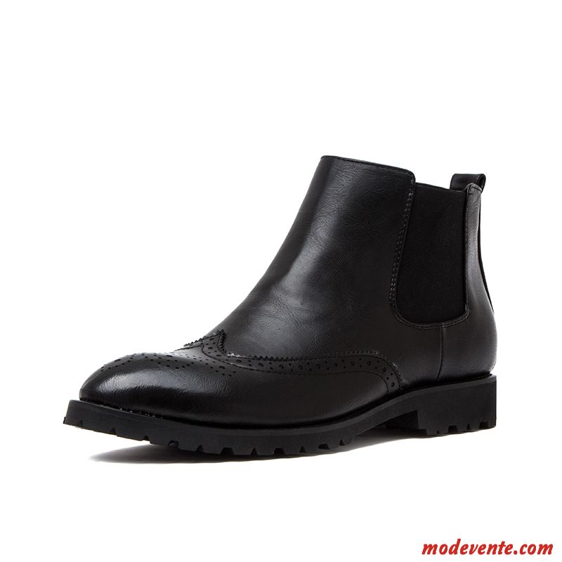 Bottine Homme Cuir Noir Saumon Pierre Mc22423