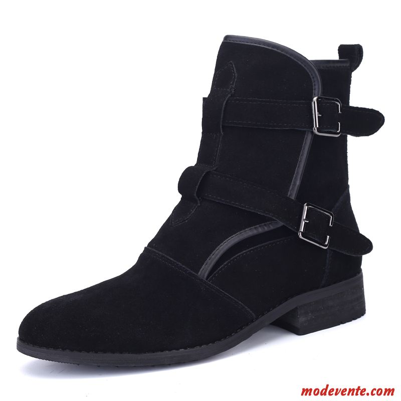 Bottines Cuir Noir Homme Rose Saumon Papayawhip Mc22351