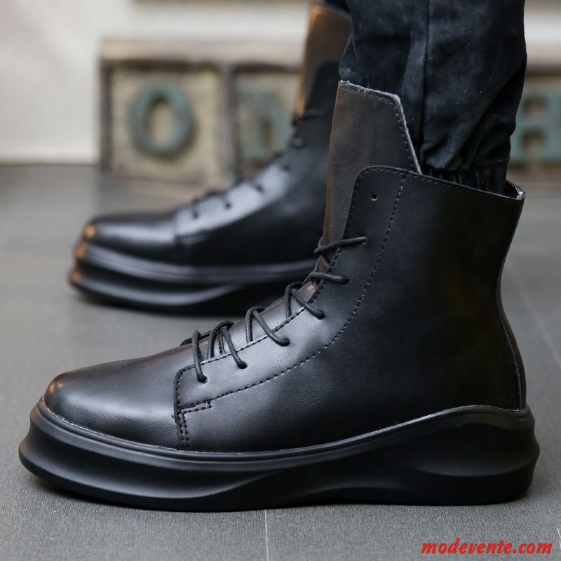 Bottines Homme Noires Plates Steelblue Rose Saumon Mc22412