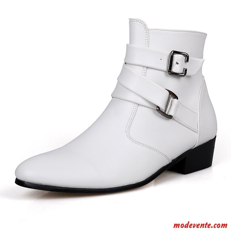 Bottines Hommes Noires Plates Blanc Peachpuff Mc22472