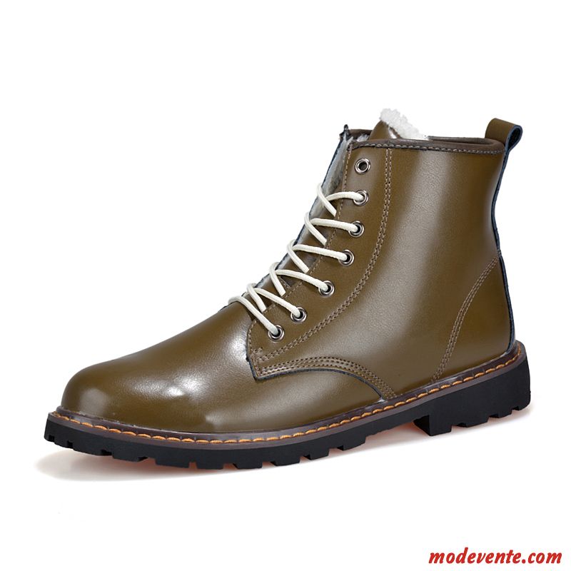 Bottines Plates Noires Homme Jaune Vert Pâle Mc22123