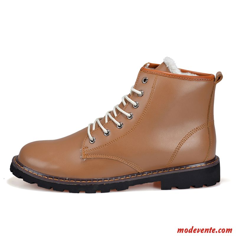 Bottines Plates Noires Homme Jaune Vert Pâle Mc22123