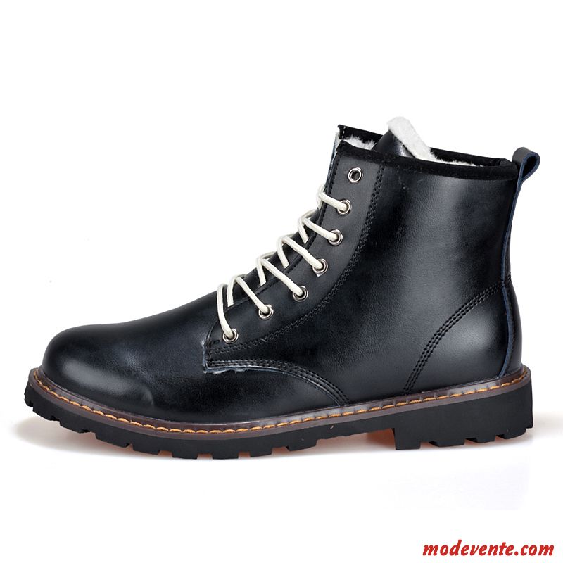 Bottines Plates Noires Homme Jaune Vert Pâle Mc22123