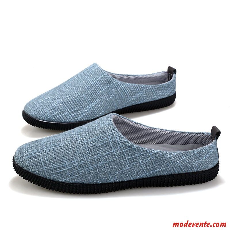 Chausson Cuir Souple Bébé Pas Cher Bleu Marin Saumon Mc25765