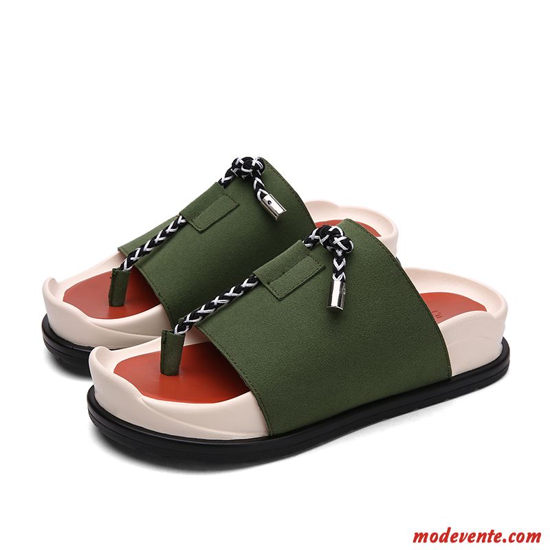 Chaussons Confort Pas Cher Vert Émeraude Olive Verte Mc25691