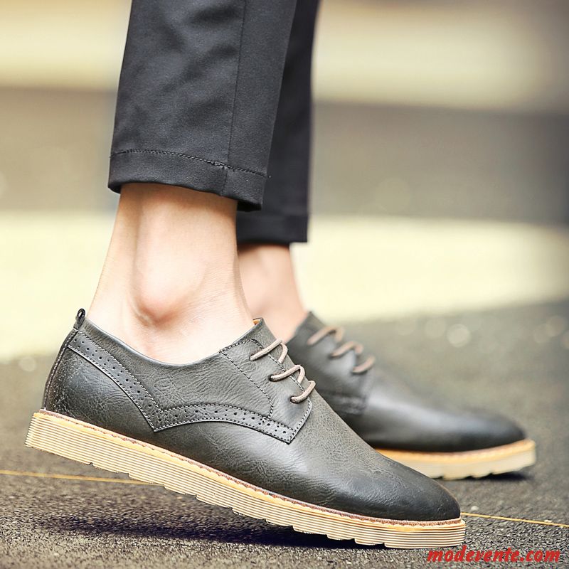 Chaussure De Ville Homme Classe Soldes Kaki Gris Ardoise Mc24386