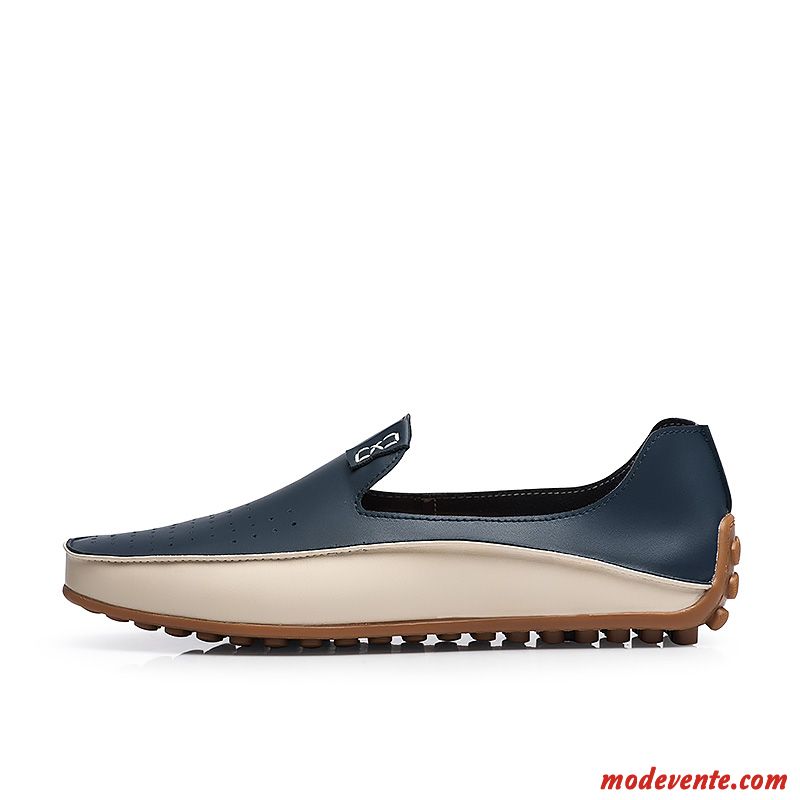 Chaussure De Ville Homme Mocassin Bleu Royal Rosybrown Mc24307