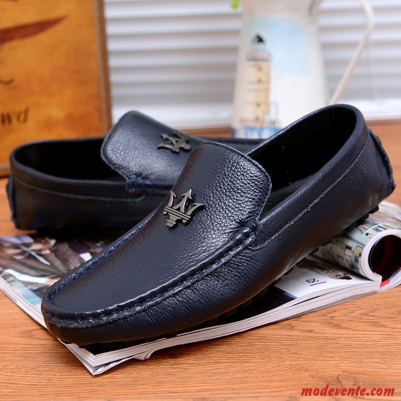Chaussure En Mocassins Pas Cher Ivoire Marron Mc23657