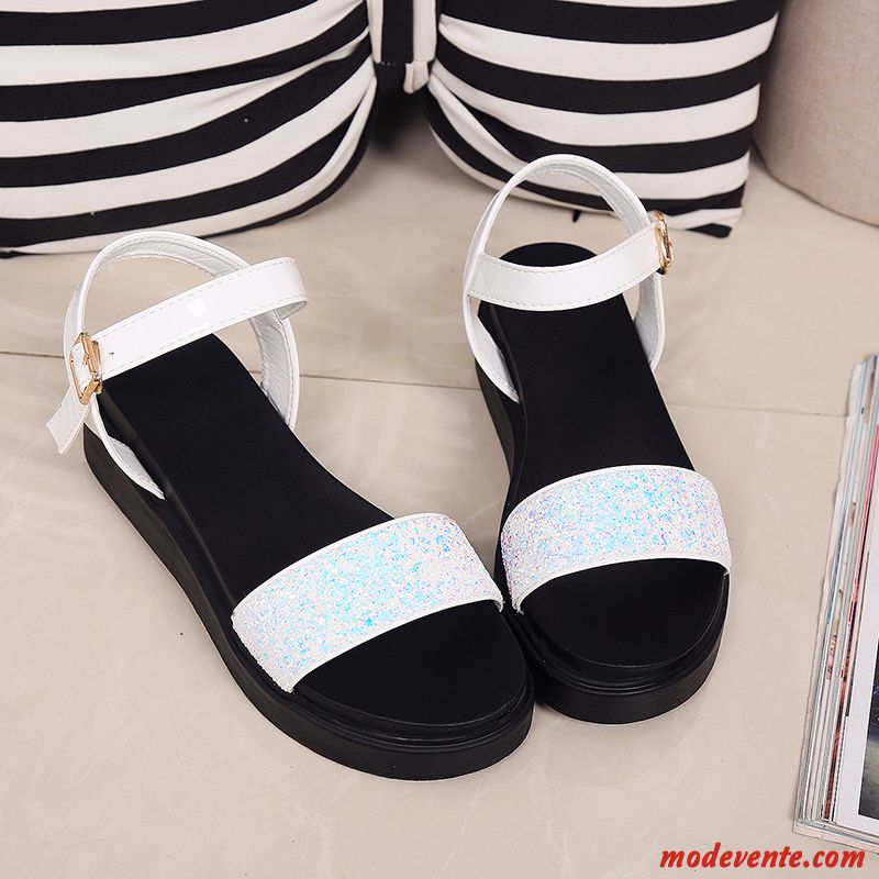 Chaussure Femme Sandales Cuir Blanc Violet Mc27639