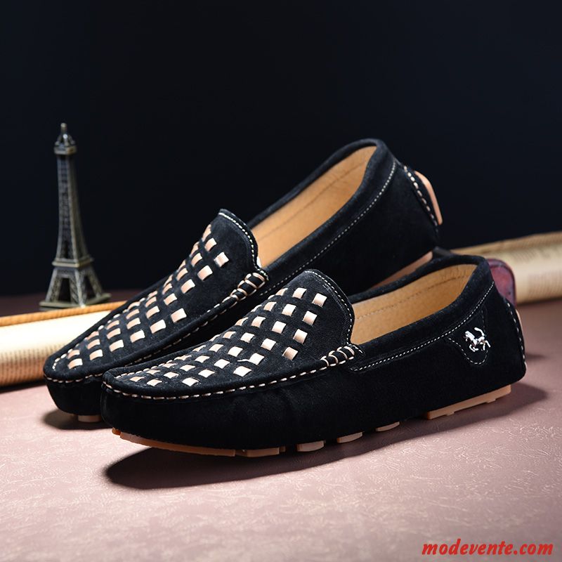 Chaussure Homme Mocassin Pas Cher Blanc Neigeux Sandybrown Mc23602