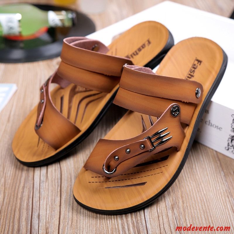 Chaussure Homme Sandales Pas Cher Vert Émeraude Ivoire Mc26031